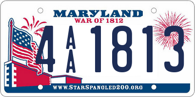 MD license plate 4AA1813