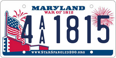 MD license plate 4AA1815