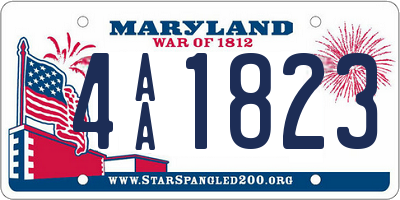 MD license plate 4AA1823