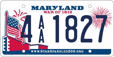 MD license plate 4AA1827