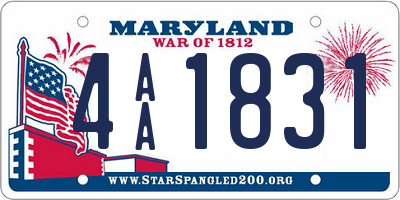 MD license plate 4AA1831