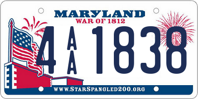 MD license plate 4AA1838