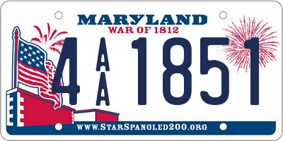 MD license plate 4AA1851