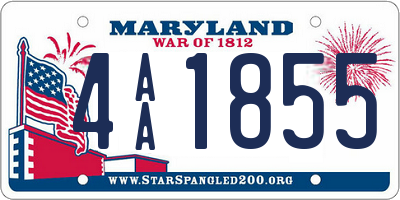 MD license plate 4AA1855