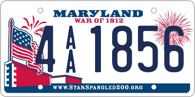 MD license plate 4AA1856