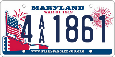 MD license plate 4AA1861