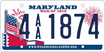 MD license plate 4AA1874