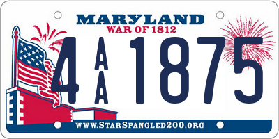 MD license plate 4AA1875