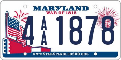 MD license plate 4AA1878