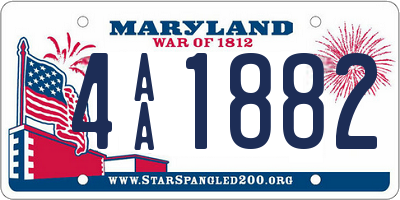 MD license plate 4AA1882