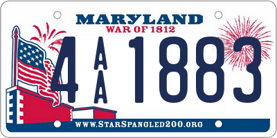 MD license plate 4AA1883