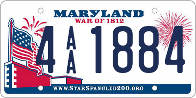 MD license plate 4AA1884