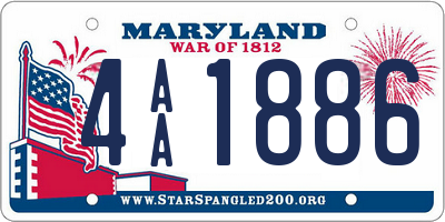 MD license plate 4AA1886