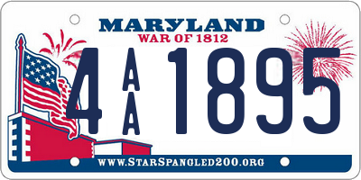 MD license plate 4AA1895