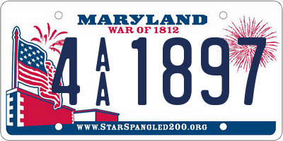 MD license plate 4AA1897