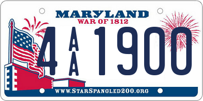 MD license plate 4AA1900