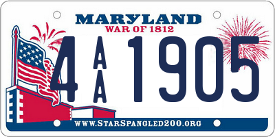 MD license plate 4AA1905