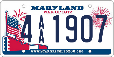 MD license plate 4AA1907