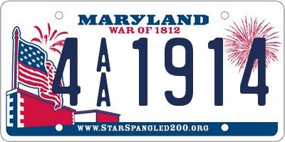 MD license plate 4AA1914