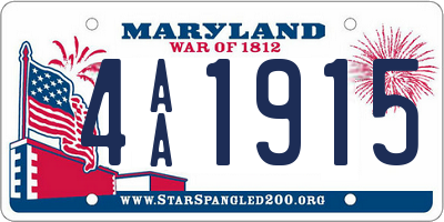 MD license plate 4AA1915