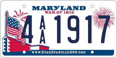 MD license plate 4AA1917