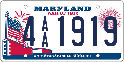 MD license plate 4AA1919