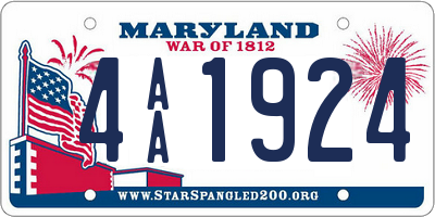 MD license plate 4AA1924