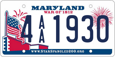 MD license plate 4AA1930