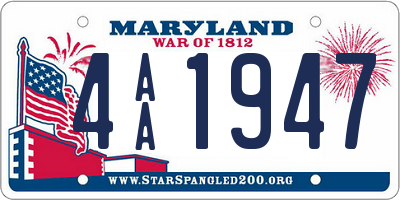 MD license plate 4AA1947