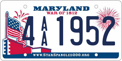 MD license plate 4AA1952