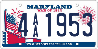 MD license plate 4AA1953