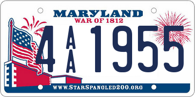 MD license plate 4AA1955