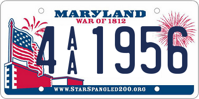 MD license plate 4AA1956