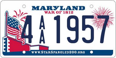 MD license plate 4AA1957