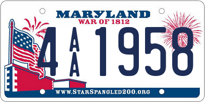 MD license plate 4AA1958