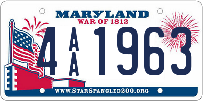 MD license plate 4AA1963