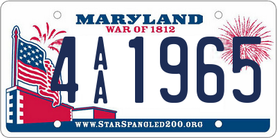 MD license plate 4AA1965