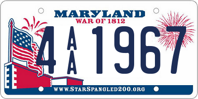 MD license plate 4AA1967