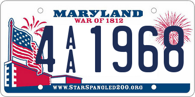 MD license plate 4AA1968