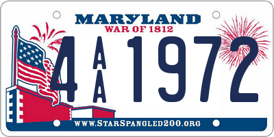 MD license plate 4AA1972