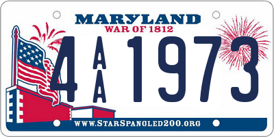 MD license plate 4AA1973