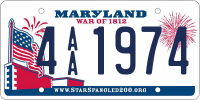 MD license plate 4AA1974