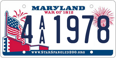 MD license plate 4AA1978