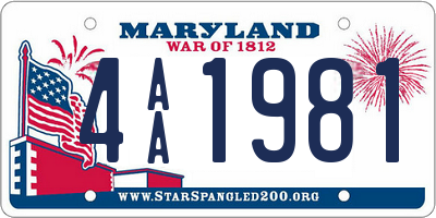 MD license plate 4AA1981