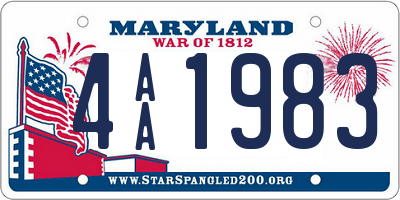 MD license plate 4AA1983