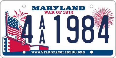 MD license plate 4AA1984