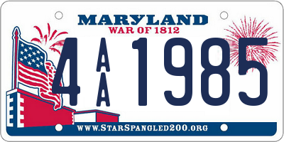 MD license plate 4AA1985