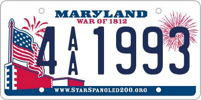 MD license plate 4AA1993