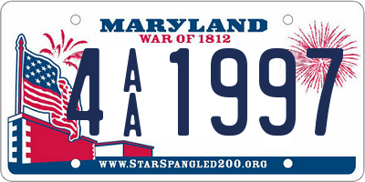 MD license plate 4AA1997