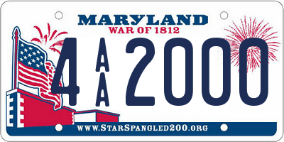 MD license plate 4AA2000